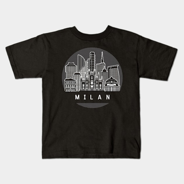Milan Italy Skyline Kids T-Shirt by travel2xplanet